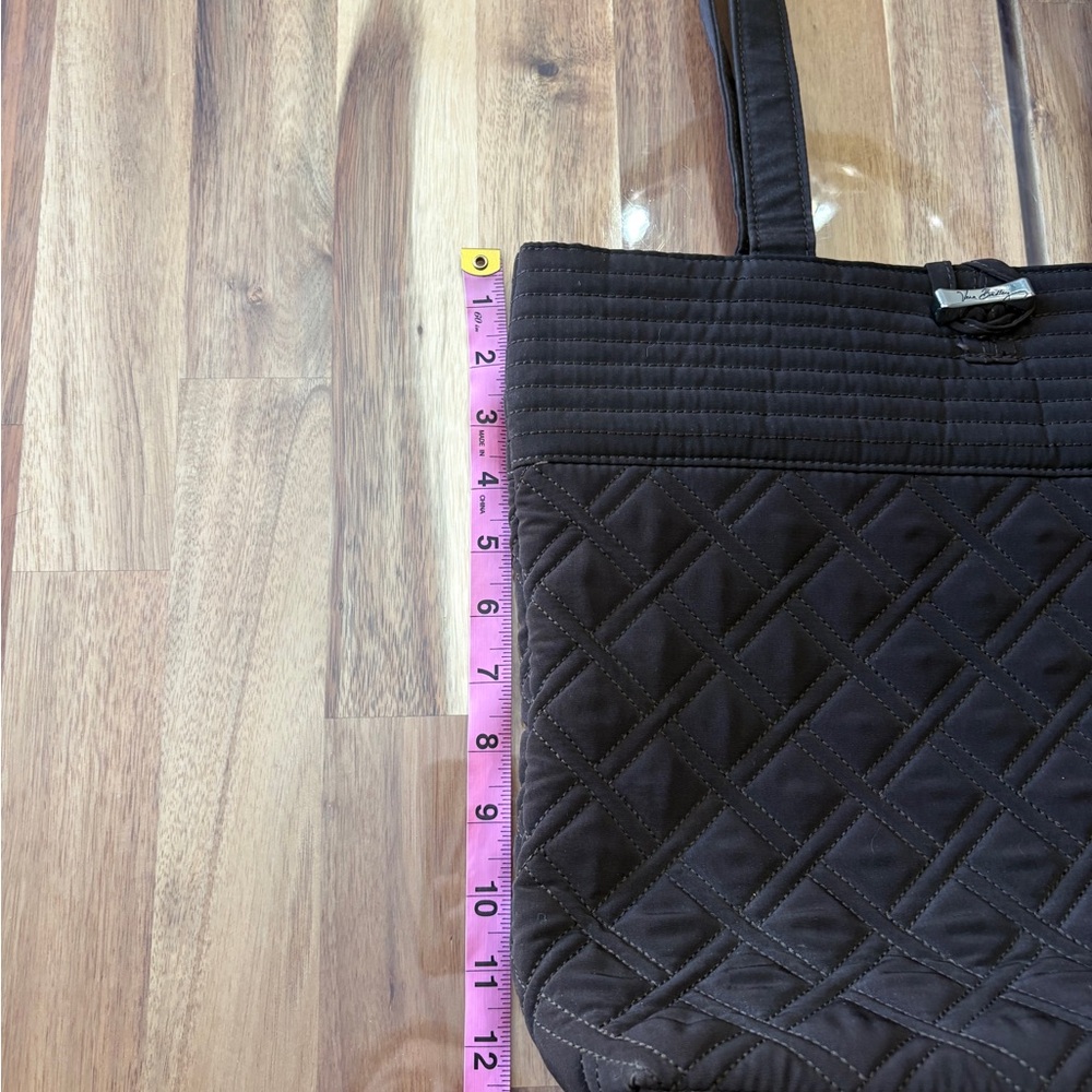 Vera Bradley Quilted Everyday Tote Shoulder HandBag Purse Dark Brown Chocolate - Picture 5 of 8